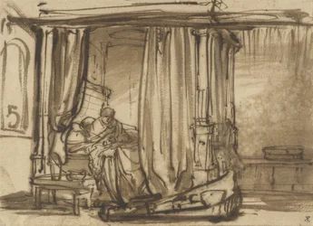 Schlafzimmer mit Saskia im Bett, ca. 1638